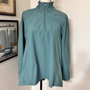 Athleta Teal Quarter-Zip Pullover with Mesh Ventilation SZ S
